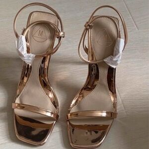 Missguided Rose Gold Strappy Heels